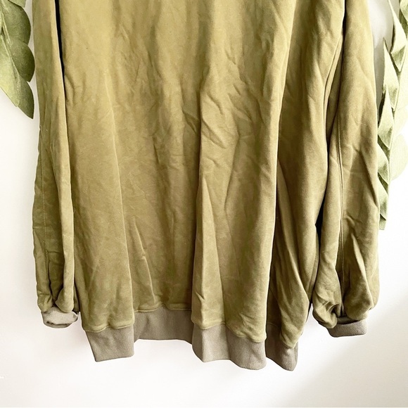 Nap Boxy Turtleneck Olive Green Sweatshirt - Picture 5 of 9